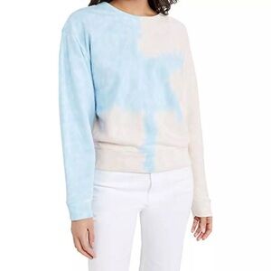 7 For All Mankind Tie-Dye Rib Insert Neck Sweatshirt